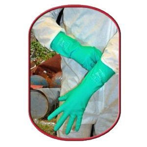 13” Green Nitri-Solve 717 Chemical Glove in Use Thumbnail