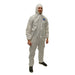 White Lightweight Bunnysuit Coveralls with Attached Hood & Elastic Wrists/Ankles (Case of 25)