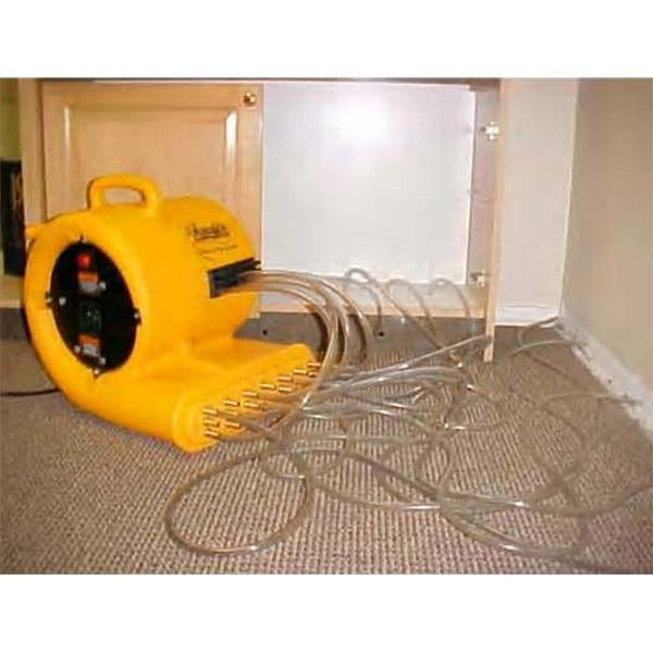 Viking Heated Air Mover Drying a Cabinet & Wall