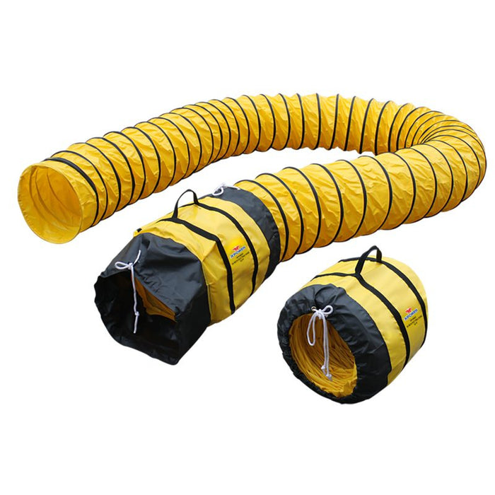 Yellow Expandable Polyester Ducting for 16" Xpower® X-47ATR & X-48ATR Axial Fans - 15’ & 25’ Lengths Available