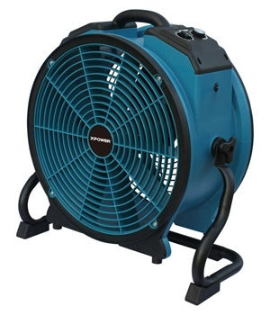 Dryser Air Mover Carpet Dryer 3 Speed 1/3 HP Industrial Floor Fan with 2 GFCI Outlets - Gray Stackable Carpet Drying Fan Blower